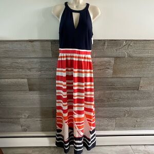 Kensie maxi dress nautical sailboats size 6 NWT